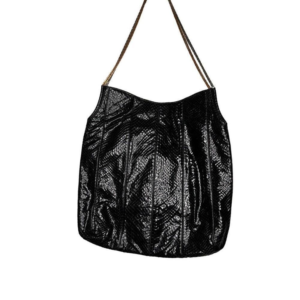 Vintage Judith Leiber‎ Black Snake Shoulder Bag as is